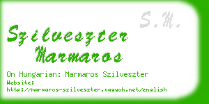 szilveszter marmaros business card